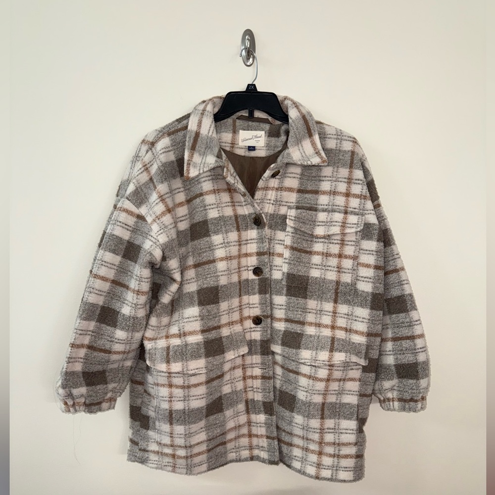 Universal Thread Gray and Brown Shirt Jacket